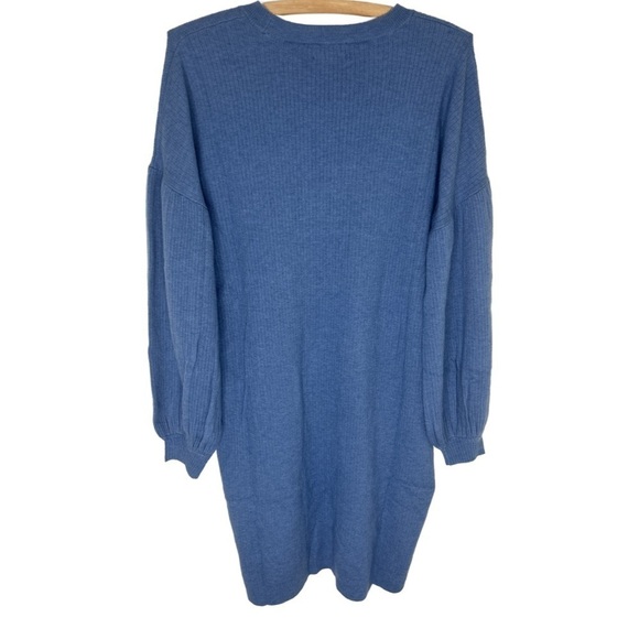 NWT THE DROP Aiko Puff Sleeve Sweater Dress Blue Sapphire Size Small - Picture 6 of 16